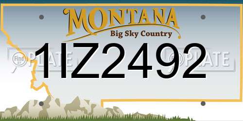 1IZ2492 Montana License Plate
