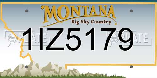 1IZ5179 Montana License Plate