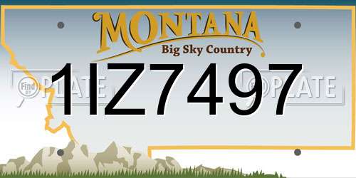 1IZ7497 Montana License Plate