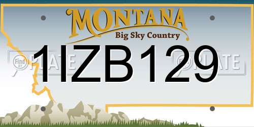 1IZB129 Montana License Plate