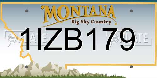 1IZB179 Montana License Plate