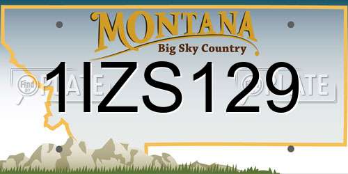 1IZS129 Montana License Plate