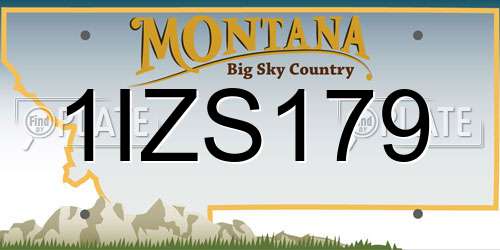 1IZS179 Montana License Plate