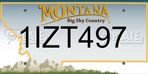 1IZT497 Montana License Plate