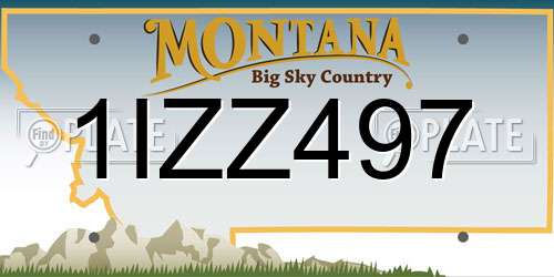 1IZZ497 Montana License Plate