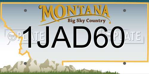 1JAD60 Montana License Plate