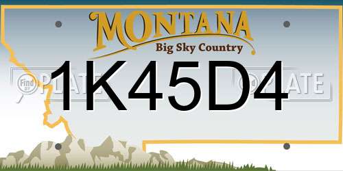 1K45D4 Montana License Plate