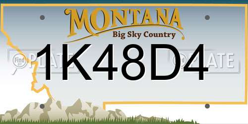 1K48D4 Montana License Plate