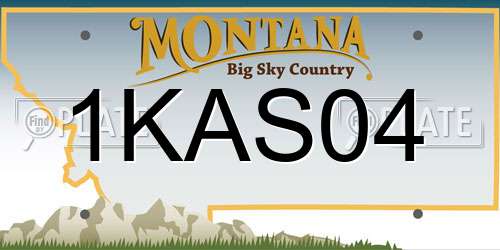 1KAS04 Montana License Plate