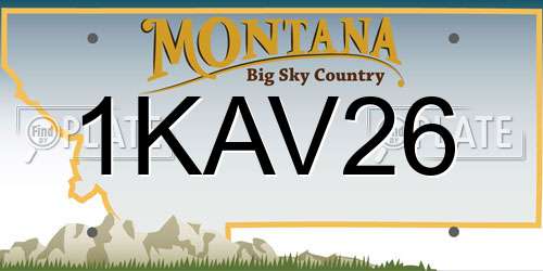 1KAV26 Montana License Plate