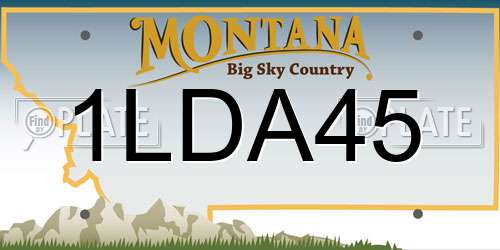 1LDA45 Montana License Plate