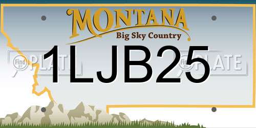 1LJB25 Montana License Plate