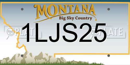 1LJS25 Montana License Plate