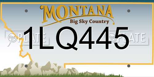 1LQ445 Montana License Plate