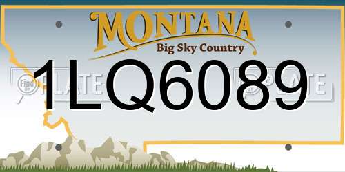 1LQ6089 Montana License Plate