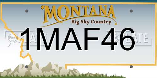 1MAF46 Montana License Plate