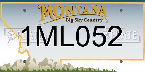 1ML052 Montana License Plate