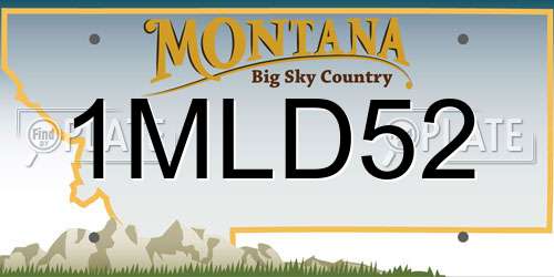 1MLD52 Montana License Plate