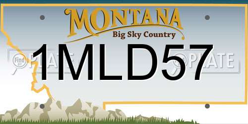 1MLD57 Montana License Plate