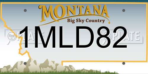 1MLD82 Montana License Plate