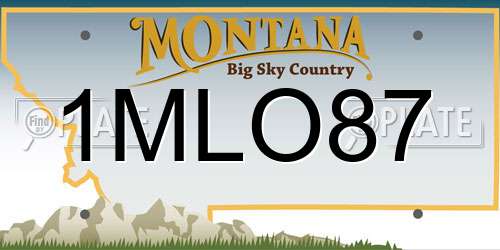 1MLO87 Montana License Plate