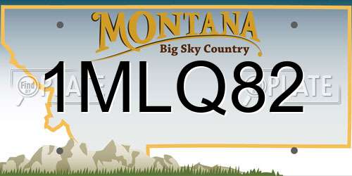 1MLQ82 Montana License Plate