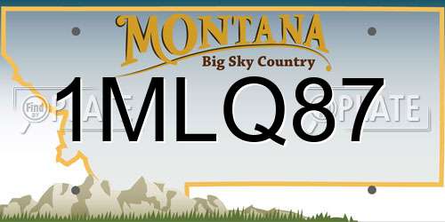 1MLQ87 Montana License Plate
