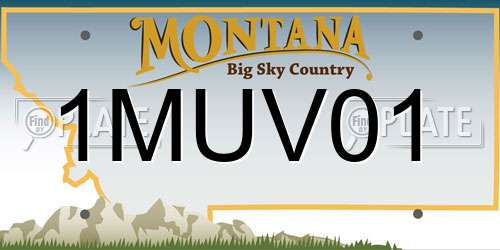 1MUV01 Montana License Plate