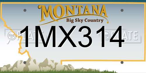 1MX314 Montana License Plate