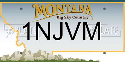 1NJVM Montana License Plate