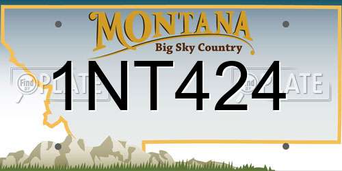 1NT424 Montana License Plate