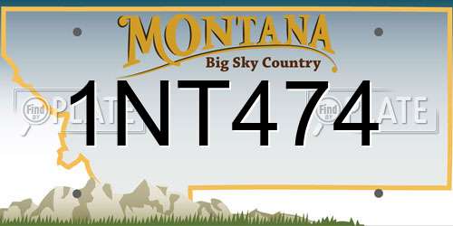 1NT474 Montana License Plate