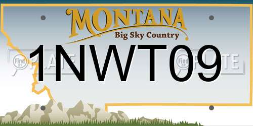 1NWT09 Montana License Plate