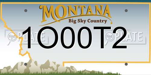 1O00T2 Montana License Plate
