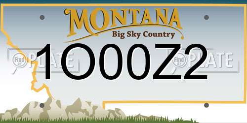 1O00Z2 Montana License Plate