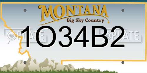 1O34B2 Montana License Plate