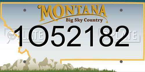 1O52182 Montana License Plate