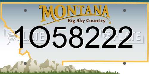 1O58222 Montana License Plate