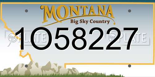 1O58227 Montana License Plate