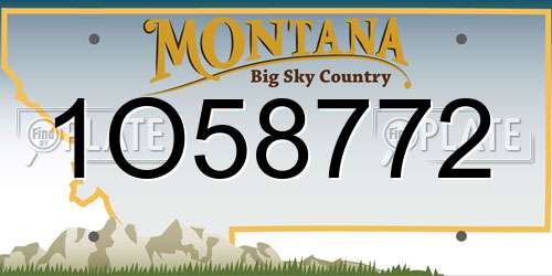 1O58772 Montana License Plate