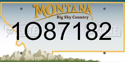 1O87182 Montana License Plate