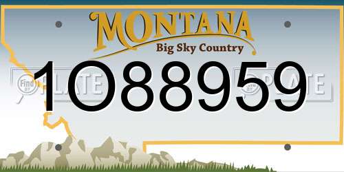 1O88959 Montana License Plate