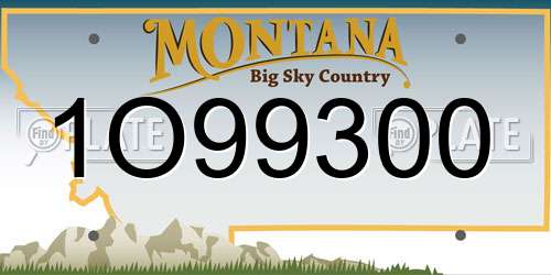 1O99300 Montana License Plate