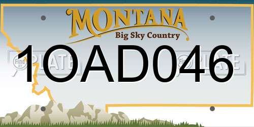 1OAD046 Montana License Plate