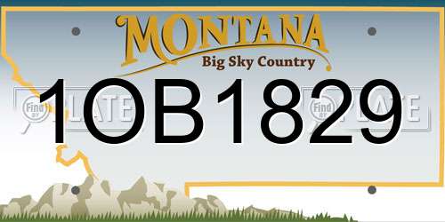 1OB1829 Montana License Plate