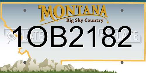 1OB2182 Montana License Plate
