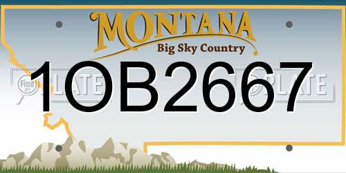 1OB2667 Montana License Plate