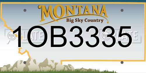 1OB3335 Montana License Plate