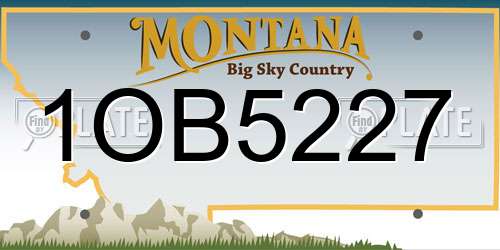 1OB5227 Montana License Plate