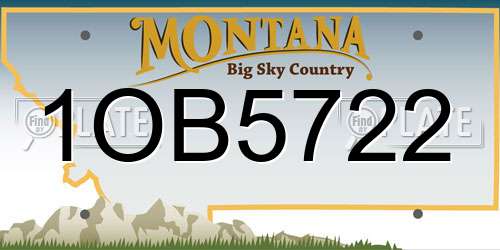 1OB5722 Montana License Plate